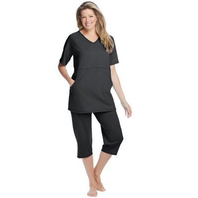Dreams & Co. Plus Size Capri Lounge Set