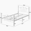 Twin Size Bed Frame with Iron-Art Sweet Heart Headboard & Footboard - 3 of 4