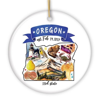 Artistic Oregon State Themes and Landmarks Christmas Ornament| OrnamentallyYou
