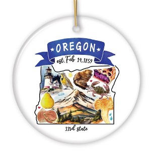 Artistic Oregon State Themes and Landmarks Christmas Ornament| OrnamentallyYou - 1 of 4