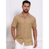 INSPIRE CHIC Men's Texture Short Sleeve Hollow Out Casual Knitted Shirt - 4 of 4