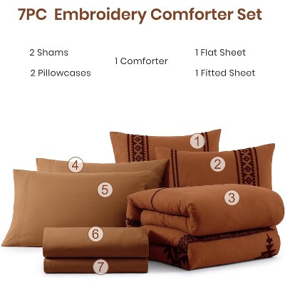 Der Rose BALHAM TRADE-Queen 7 Pieces Embroidery Comforter Set Farmhouse Western All Season Bed in A Bag Emerald Green-Queen 90"x90" — фото 2