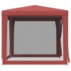 vidaXL Durable Party Tent with UV-Resistant Roof and 4 Mesh Sidewalls, Heavy-Duty Iron Frame - Red - High-Density Polyethylene (HDPE) Material - 4 of 4