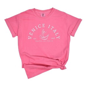 Simply Sage Market Women's Venice Italy Short Sleeve Garment Dyed Tee - 1 of 2