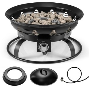 Tangkula 21 Inch Diameter Propane Gas Fire Pit Patio Portable Fire Bowl w/ Cover Igniter - 1 of 4