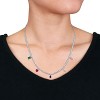 EVERLY JEWELRY | Sterling Silver 12 3/8ct TGW Created Multi-Gemstone Charm Necklace With chain - 17 in - 3 of 4