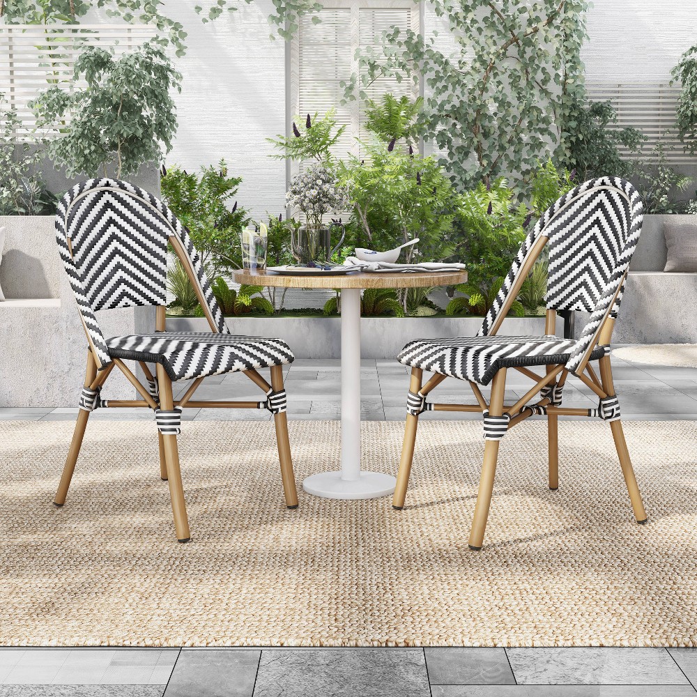 Photos - Garden Furniture Benton 2pk Counter Height Chairs - Black - miBasics