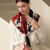 Anna-Kaci Women's Floral Print Square Scarf with Silky Fabric Lightweight Accessory for Layering and Styling - 2 of 4