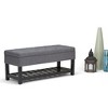Okak Modern 2-Tier Tufted Button Ottoman Bench Shoe Bench with Open Storage Shelf,Solid Wood Storage Bench for Entryway,Living Room - 4 of 4