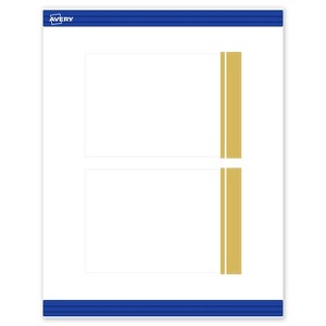 Avery Printable Rectangle Postcards, Gold Double-Dipped Edge, 4" x 6", Matte White Rectangle Postcards, Laser/Inkjet, 20ct, Great for Postcards - 1 of 4