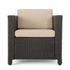 Puerta 5pc All-Weather Wicker Patio Club Chairs with Firepit Brown/Gray - Christopher Knight Home - 3 of 4