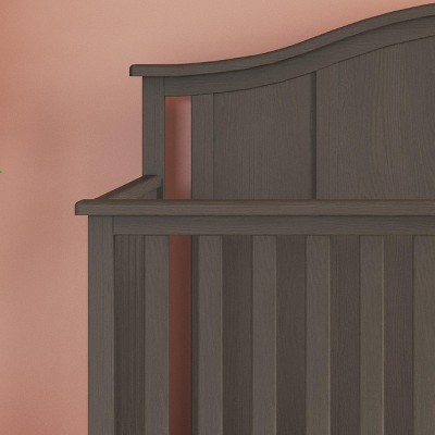 Gray Wooden Convertible Crib and Changing Table Set