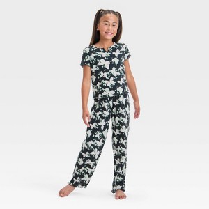 Girls' 2pc Short Sleeve Ribbed Pajama Set - Cat & Jack™ - 1 of 4