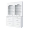 Chery Life Gray Modern 83.7inch High Kitchen Pantry with Faux Marble Top, Cupboard Cabinet with 5 Storage Drawers and Adjustable Shelf, Set of 2 - 2 of 4