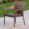 Rbied Wicker Outdoor Stackable Dining Chair Lounge Chair Lawn Chair in Brown Set of 4 - 4 of 4