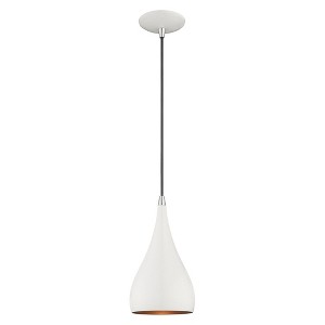 Livex Lighting Amador 1 - Light Pendant in  Shiny White - 1 of 2
