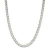 Black Bow Jewelry Men's 7.5mm Sterling Silver Solid Flat Curb Chain Necklace - 3 of 4