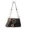 Shoulder Handbag for Women, Soft Quilted Clutch Purse Fashion Crossbody Bag With Pearl Chain Black - 2 of 4
