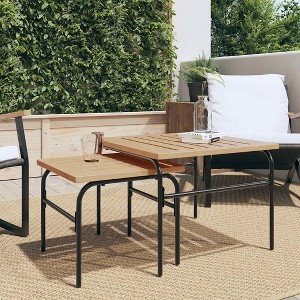 vidaXL Bistro Table Black 15.7"x27.5" Metal - 1 of 4