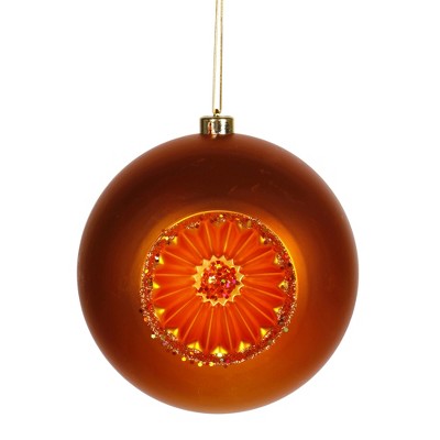 Vickerman 8" Retro Reflector Shatterproof Christmas Ball Ornament - Orange