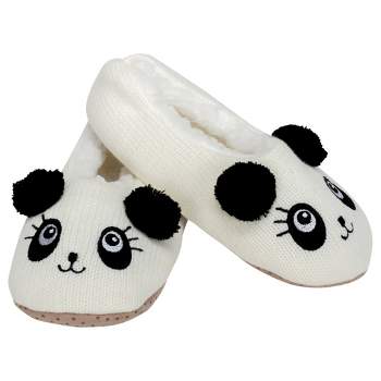 Elanze Designs Panda Bear Womens Animal Cozy Indoor Plush Lined Non Slip Fuzzy Soft Slipper - Medium