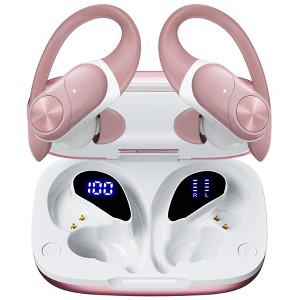 VEATOOL V6 Bluetooth Headphones Wireless Earbuds 88Hrs Playback Sport Ear Buds with Earhook Digital Display Charging Case - 1 of 4