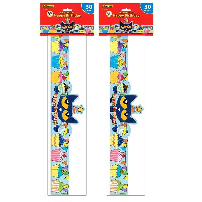 Teacher Created Resources Pete the Cat Happy Birthday Crowns 24" x 4-3/4" Multicolor 30/Pack 2 Packs