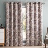 HLC.ME Paris Paisley Decorative Print Damask Pattern Light Reducing Grommet Window Curtain Panels for Bedroom, Set of 2 - 2 of 4