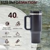 40oz V2 large capacity tumbler, With Handle And Straw Lid(Black) - 2 of 4