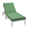 LeisureMod Marlin Patio Sling Chaise Lounge Chair With Arms in Grey Aluminum - 3 of 4