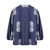 Nlife Women Pineapple Printed Lapel Collar Half Sleeves Buttons Down Blouse Shirt - 3 of 4
