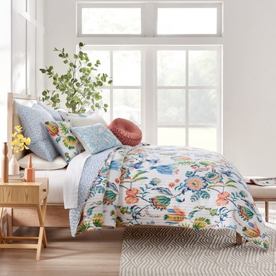 Eleni Blue and White Cotton Euro Shams Set of 2