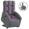 vidaXL Stand Up Massage Recliner Chair Dark Gray Fabric - 2 of 4