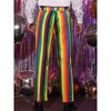 Lars Amadeus Men's Regular Fit Flat Front Color Block Rainbow Striped Trousers - 3 of 4