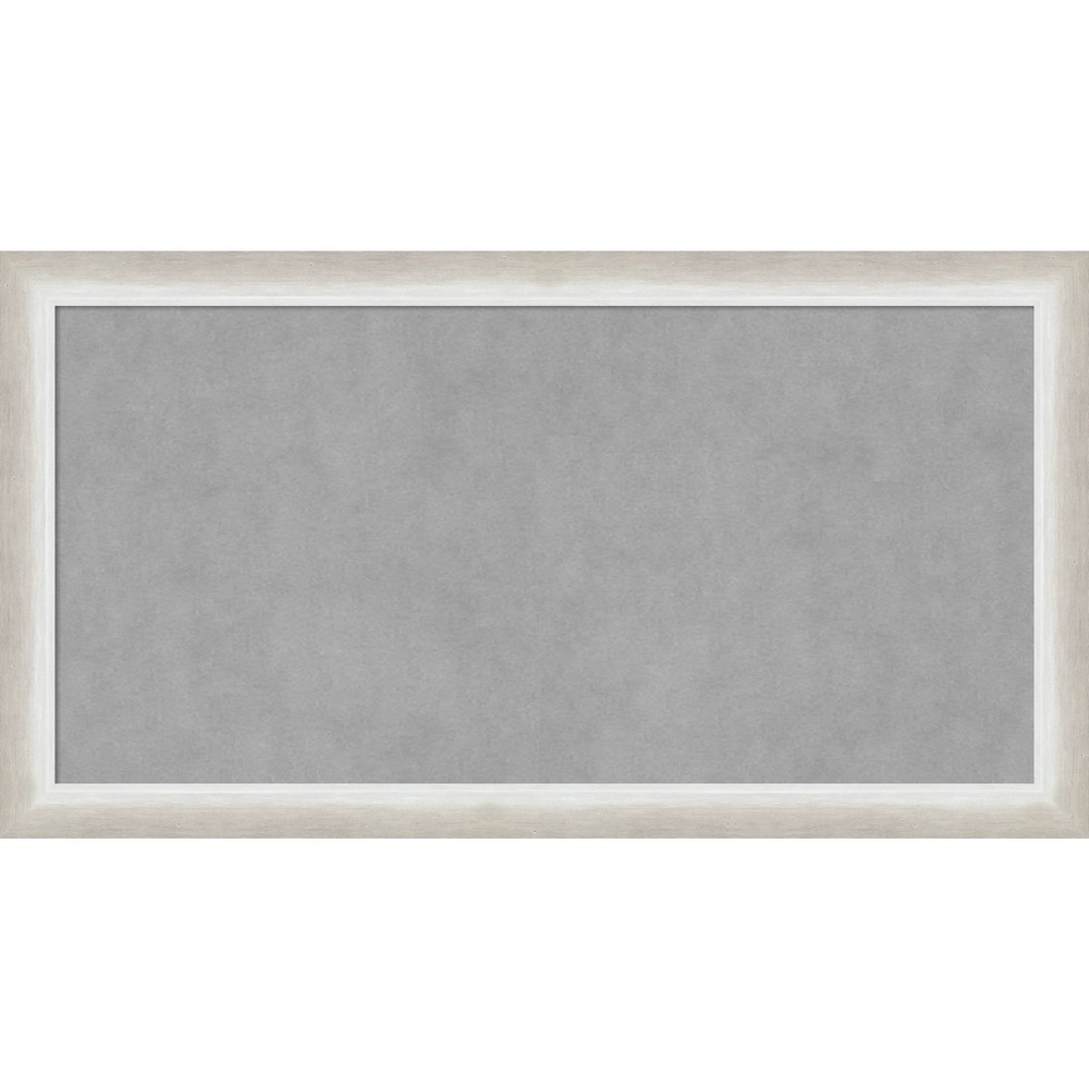 Photos - Dry Erase Board / Flipchart 26"x14" Two Tone Framed Magnetic Board Silver - Amanti Art: Real Wood, Ste