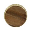 Aluminium and Mango Wood Modern Glam Coffee Table with Gold Accents and Abstract Mesh Design for Living Room Decor - 4 of 4