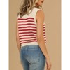 Coolmee Women's Striped Button Down Sweater Vest Casual V Neck Sleeveless Knitted Tank Tops - 2 of 4