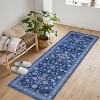 Vintage Washable Area Rug - Low Pile Non-Slip Carpet with Rubber Backing, Distressed Pattern for Living Room, Bedroom & Home Office - 3 of 4