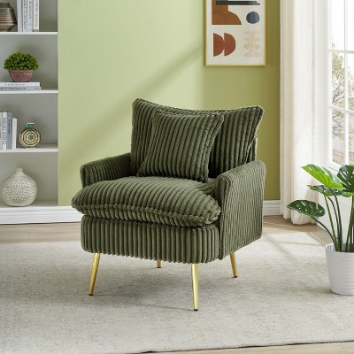 Sapphtopaz 1pc Accent Chair Coarse Corduroy Fabric Sofa Lounge Chair Living Room Chair Comfy Chair Arm Chair Furniture for Living Room