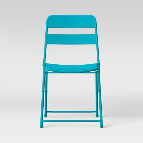 Metal Slat Patio Folding Chair Aqua Room Essentials Target