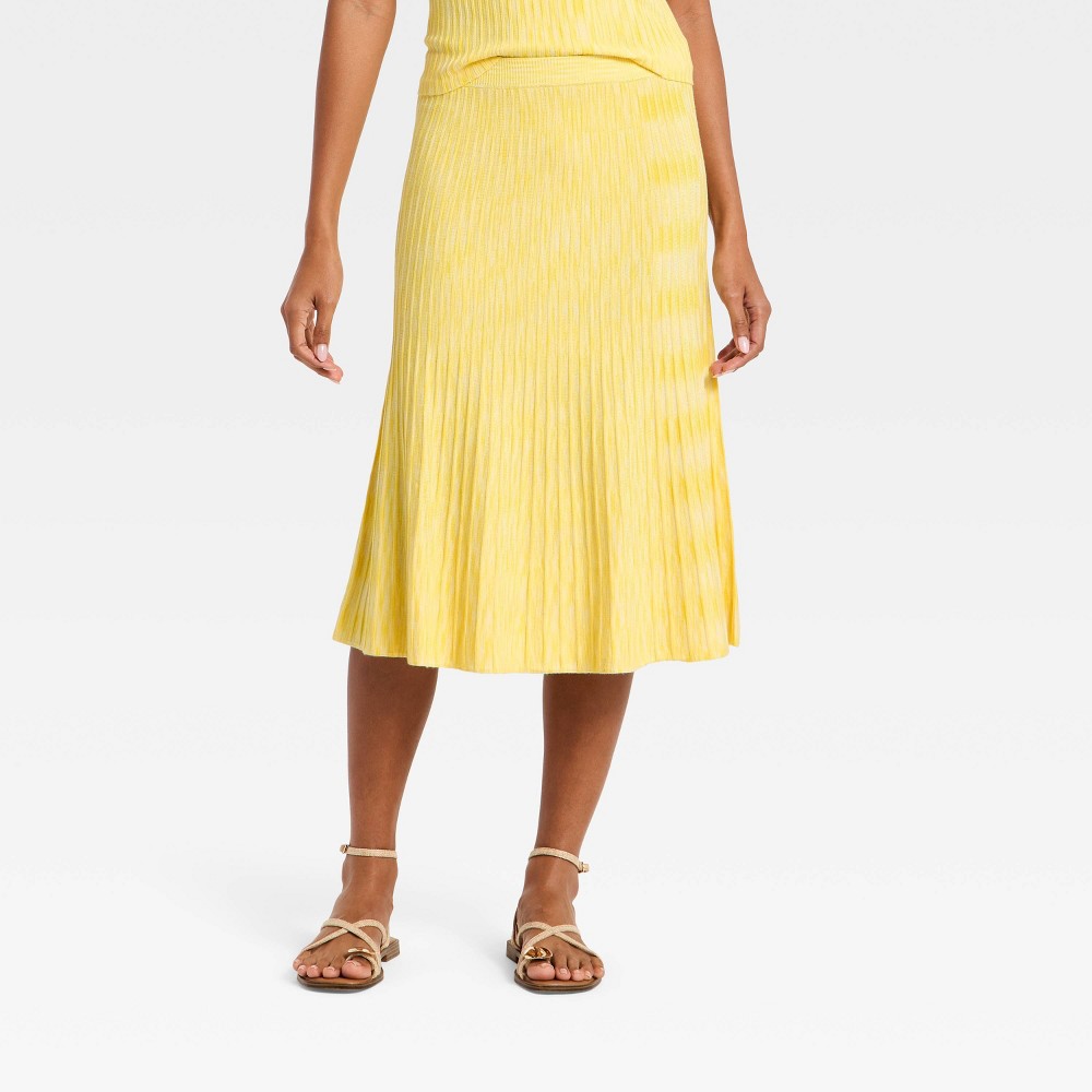 Women's Space Dye Skirt - A New Day™ Yellow S