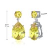 Guili Sterling Silver White Gold Plated Drop Earrings with Colored Cubic Zirconia Accents, A Chic and Elegant Addition to Any Jewelry Collection - 3 of 3