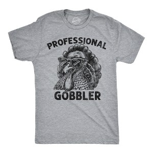 Mens Funny T Shirts Professional Gobbler Sarcastic Thanksgiving Turkey Graphic Novelty Tee For Men - Crazy Dog Men's T Shirt for Thanksgiving - 1 of 4