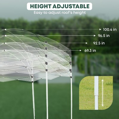 Brown 13x13ft Hexagonal Pop Up Gazebo with Mosquito Netting