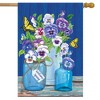 Butterflies and Pansies Spring House Flag Mason Jars 28" x 40" Briarwood Lane - 2 of 4