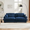 Large Straight Sectional Sofa,Modern Velvet Sectional Sofa With Waist Pillows And Throw Pillows,Comfortable Sofa For Living Room-Cuddlewood - 3 of 4