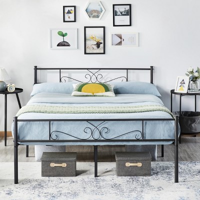 Yaheetech Metal-framed Platform Bed With Headboard And Footboard, Black ...