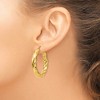 Black Bow Jewelry 5mm x 38mm Polished 14k Yellow Gold Round Twisted Hoop Earrings - 3 of 4