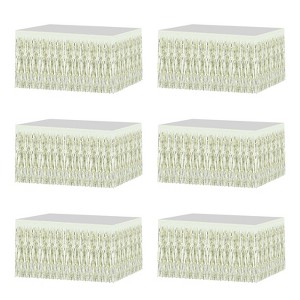 Unique Bargains Wedding Birthday Metallic Foil Fringe Table Skirts for Rectangle Tables - 1 of 4