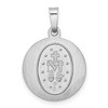 Black Bow Jewelry 14k White Gold Hollow Round Miraculous Medal Pendant, 15mm (9/16 Inch) - 3 of 4